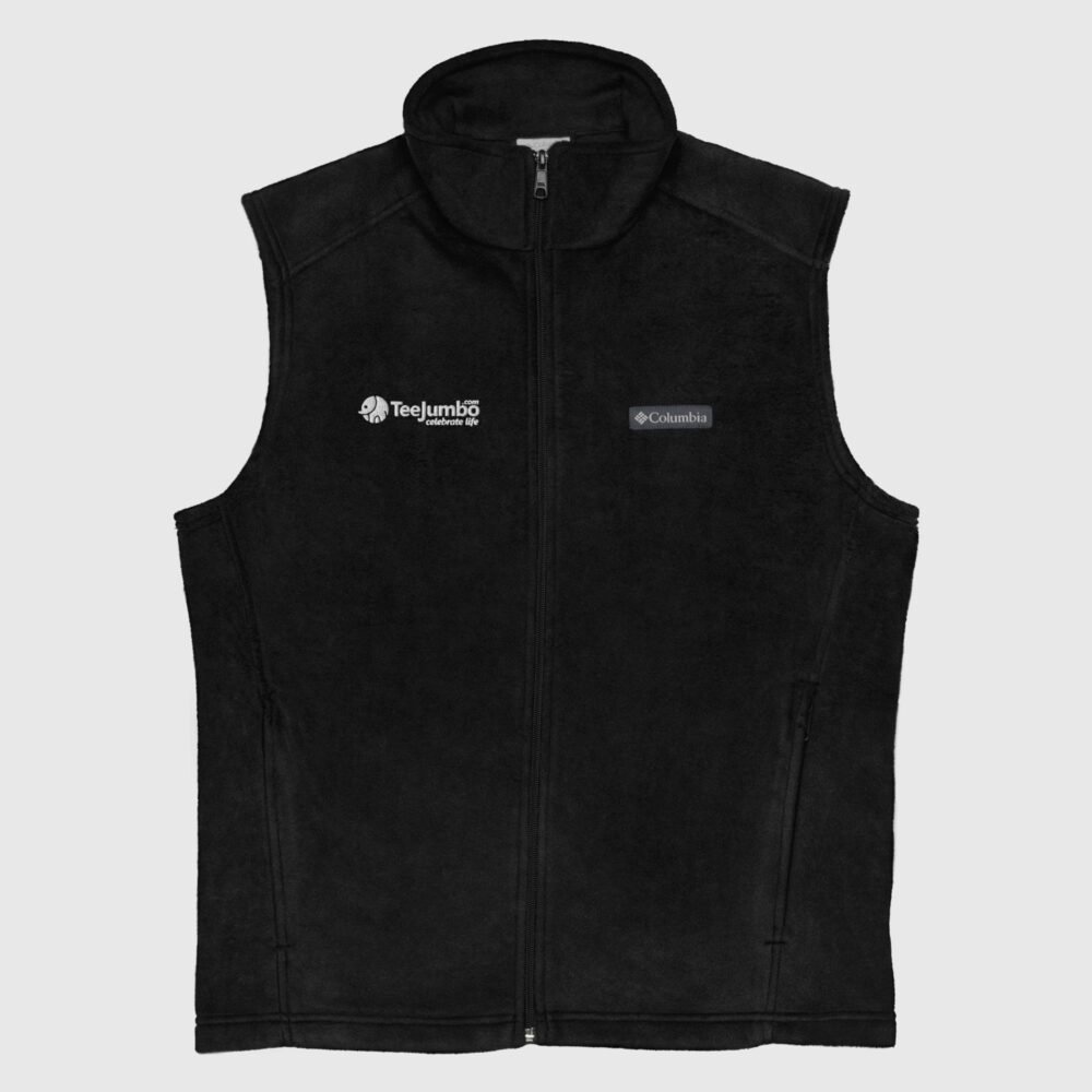 mens columbia fleece vest black front 656f0c950f22e