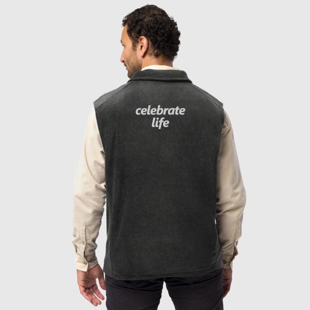mens columbia fleece vest charcoal heather back 654f10f3c601f