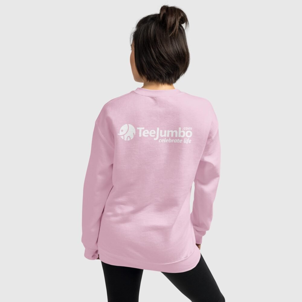 unisex crew neck sweatshirt light pink back 654f12bcd0aef