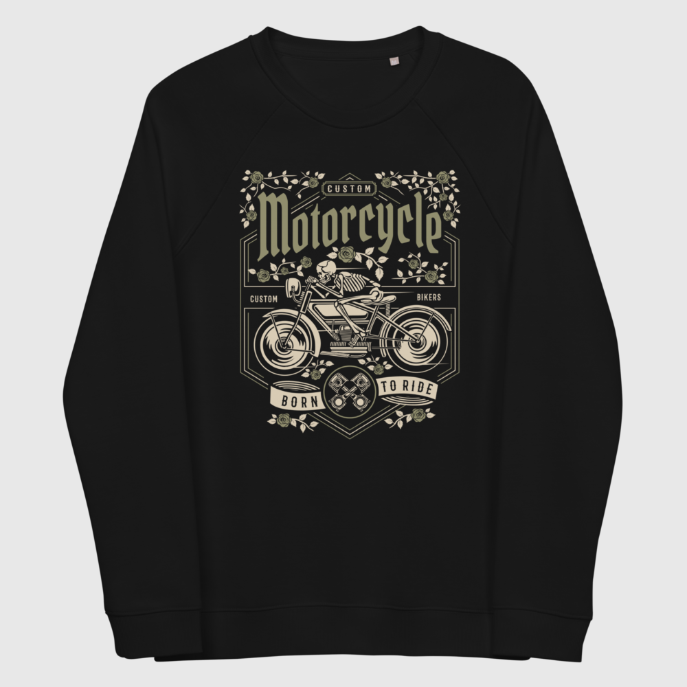 unisex organic raglan sweatshirt black front 656ffec722e8e