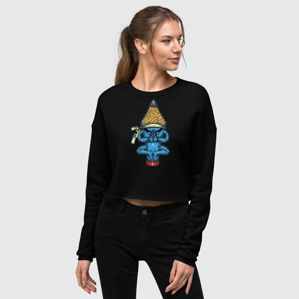 womens cropped sweatshirt black front 654e262342175