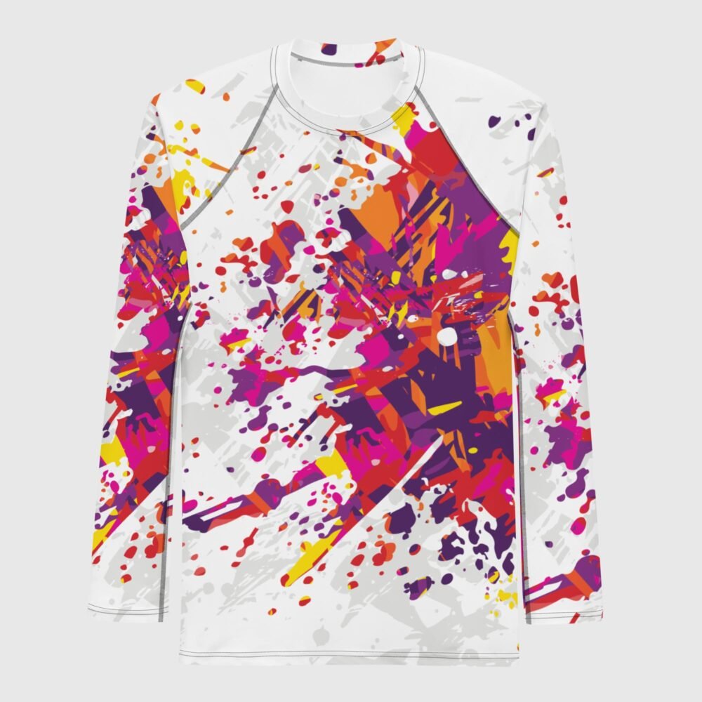 all over print mens rash guard white front 657010d30468d