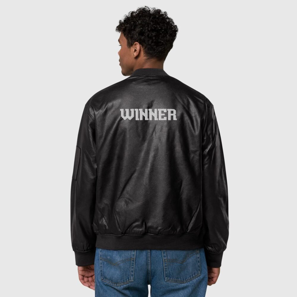 faux leather bomber jacket black back 656f003ce068f