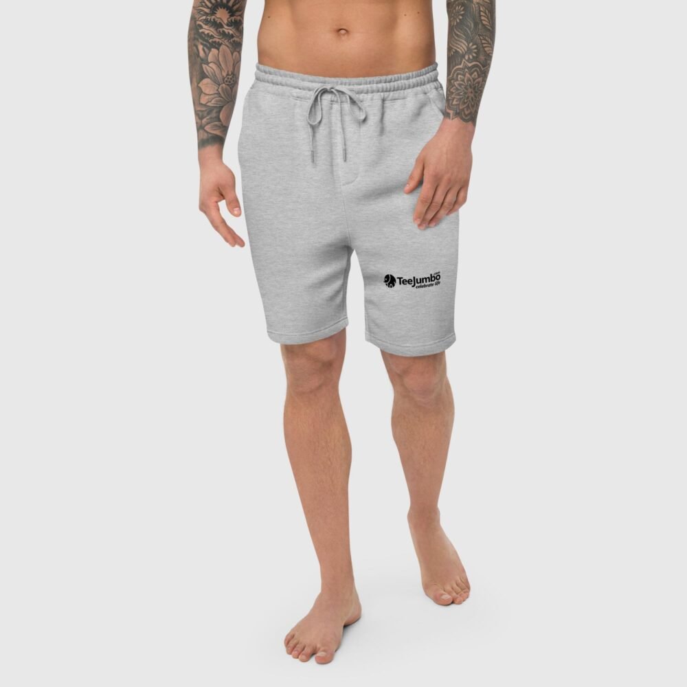mens fleece shorts heather grey front 65717450a18a6