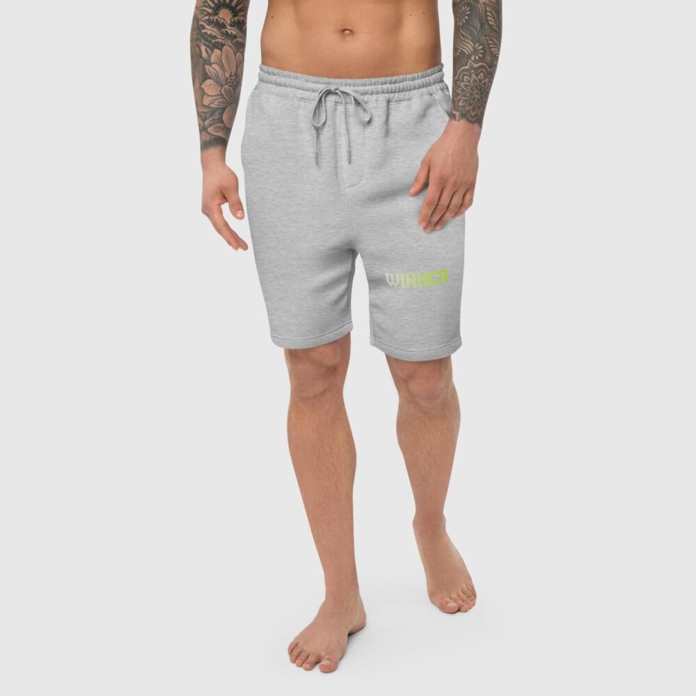 mens fleece shorts heather grey front 65717634c4391