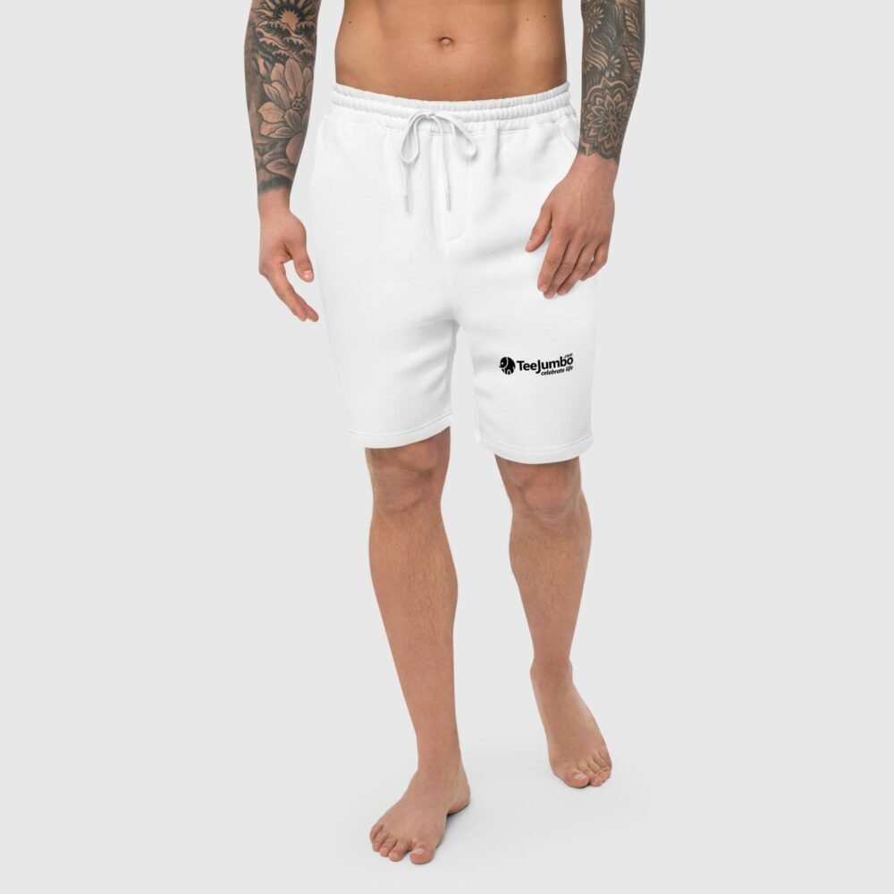 mens fleece shorts white front 65717450a3b35
