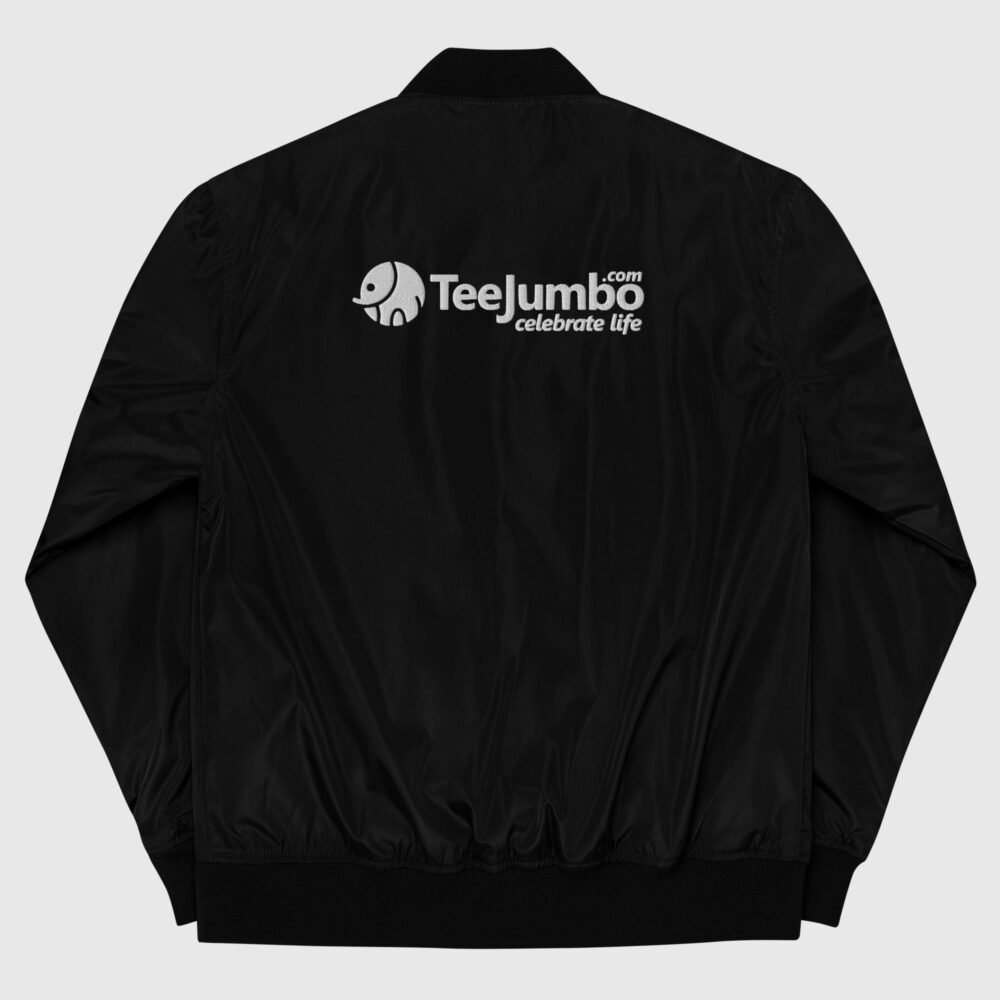 premium recycled bomber jacket black back 6570182377136