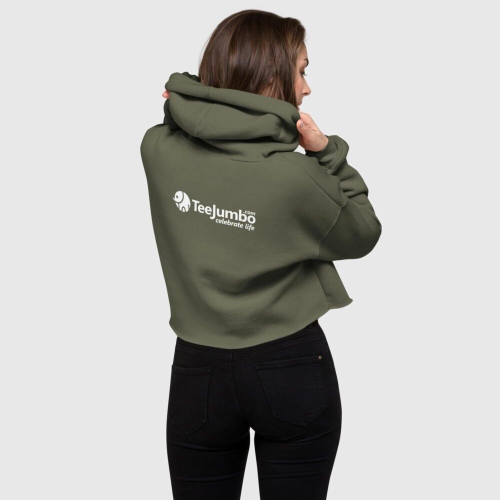 womens cropped hoodie military green back 656f176111952
