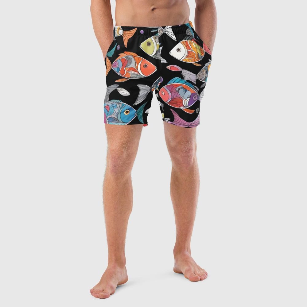 all over print recycled swim trunks white front 65f542be58652