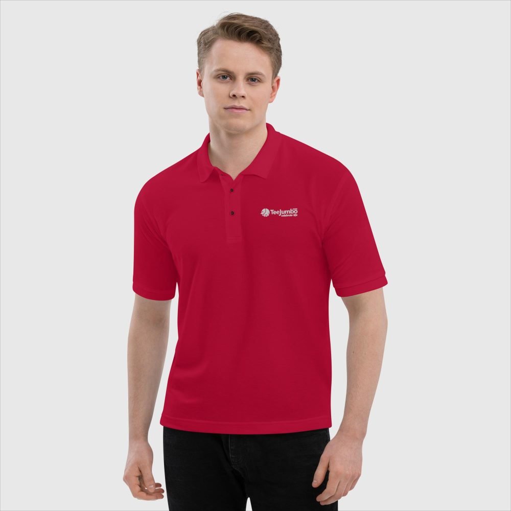 premium polo shirt red front 6608168572335